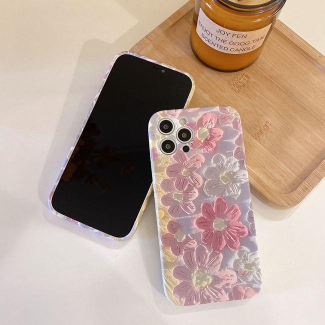 iPhone13 13pro 13ProMax ケース シンプル 派手 カバー  iphone 13 人気iphone 13 case iphone13pro スマホ pro 韓国 かわいい スマホカバーピンク 花柄｜fashion-shop-seleb｜14