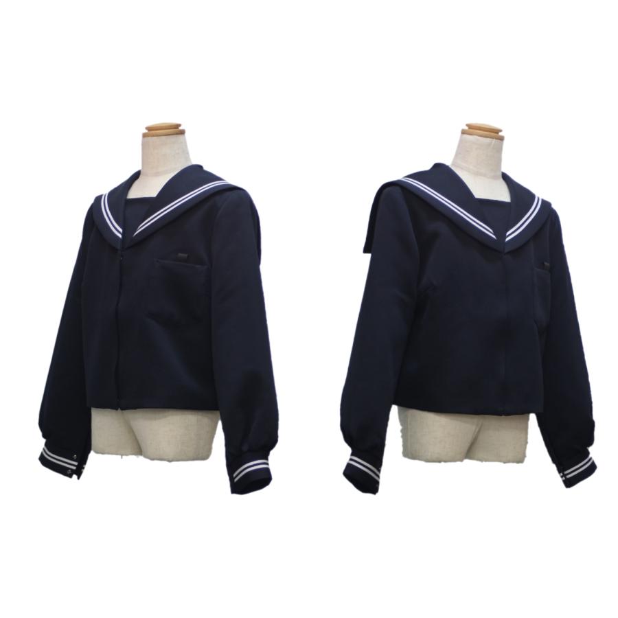 小学生 セーラー上衣　白平2本線　胸当て　鉄紺　セーラー服　GS2888SE　富士ヨット　上着　カシドス織　120ー170　130−170B　小生　｜fashion-yoshimura｜03