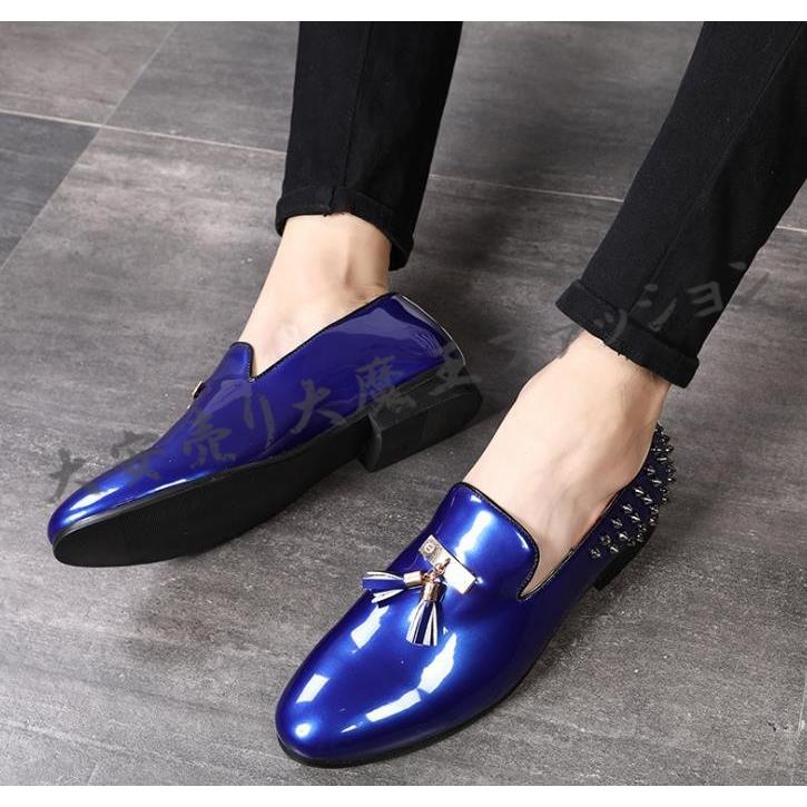 メンズローファースリッポンタッセルビジネスシューズエナメル靴メンズエナメルシューズメンズ革靴リベットローファー Shoes325 大安売り大魔王ファッション 通販 Yahoo ショッピング
