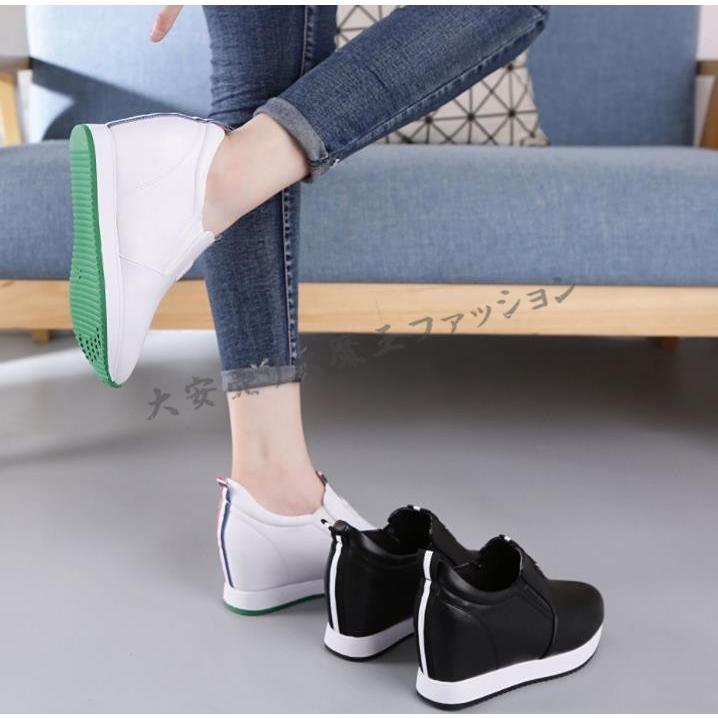 背が高くなる靴レディースシークレットシューズ8cmアップインヒール厚底スニーカーレディースカジュアルスリッポン Shoes368 大安売り大魔王ファッション 通販 Yahoo ショッピング