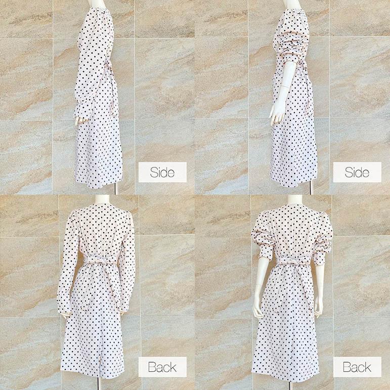 ワンピース レディース ドット コーデュロイ レトロ ワンピース レディース 水玉 リボン デート ロング Fashion Box 通販 Yahoo ショッピング