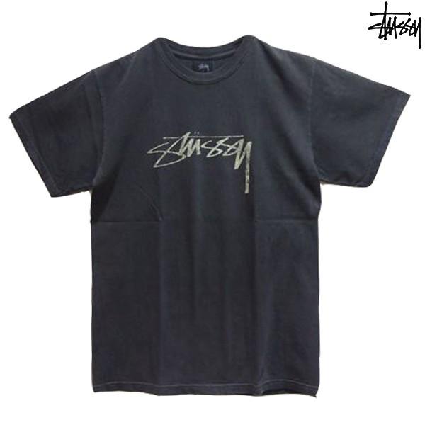 STUSSY　ステューシー　Tシャツ　メンズ　半袖 ストックロゴ 　プリント 染め　グレー 　st-ts048｜fashiondeep