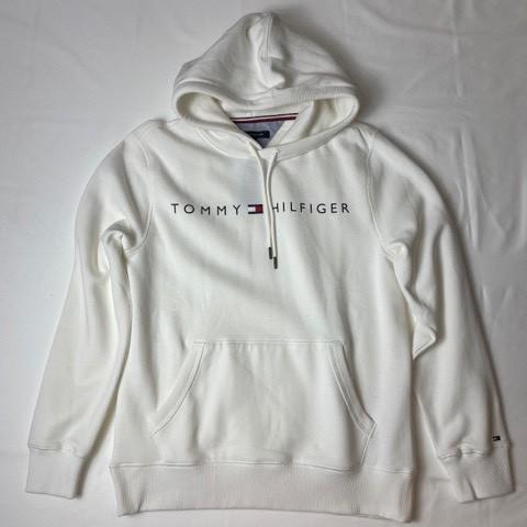 パーカー メンズ フーディー プルオーバー シンプル ロゴ 裏起毛 tommy hillfiger ホワイト トミー ヒルフィガー to