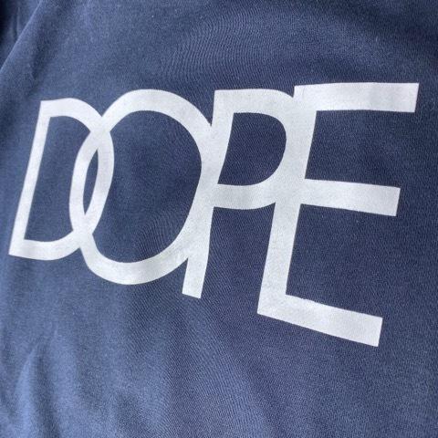 トレーナー　メンズ　スウェット　クルーネック　トレーナー　 DOPE ドープ　ロゴ パイル裏地　ネイビー tr001｜fashiondeep｜03