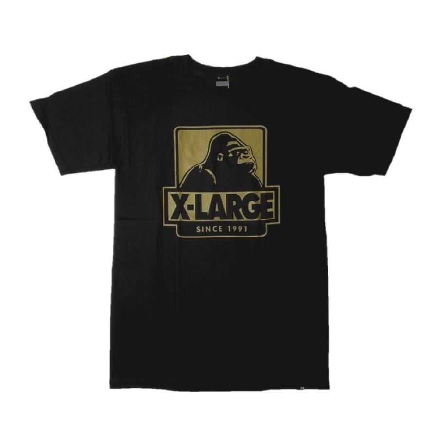 XLARGE x-large エクストララージ　tシャツ　ストリート　スケーター 半袖  メンズ　OG ブラック　ゴールド  ts002　｜fashiondeep