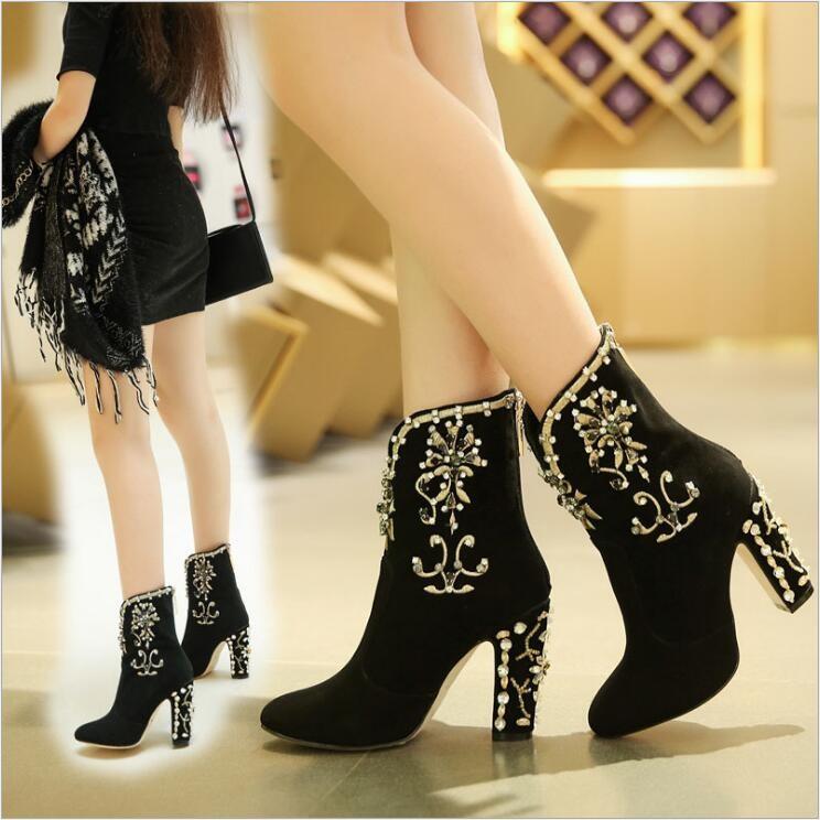 レディースファッション ショートブーツ ゴージャス刺繍 ビジュー 結婚式 女子会 発表会 保護者会 演奏会 大きいサイズ 二次会 パーティー セレブ 送料無料 ファッション姫 通販 Yahoo ショッピング