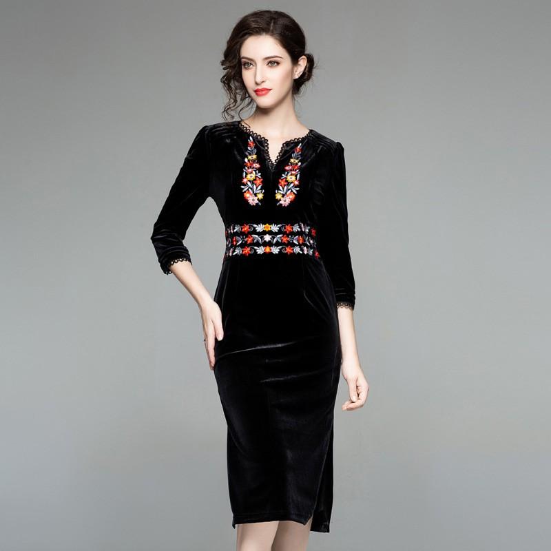 史上最も激安 パーティドレス セレブファッション Aラインワンピース 花柄刺繍 Vネック 着映えする秋冬フォーマルドレス 他と被らない 送料無料 ファッション姫 通販 Yahoo ショッピング 人気満点 Www Maxipiso Com Ar