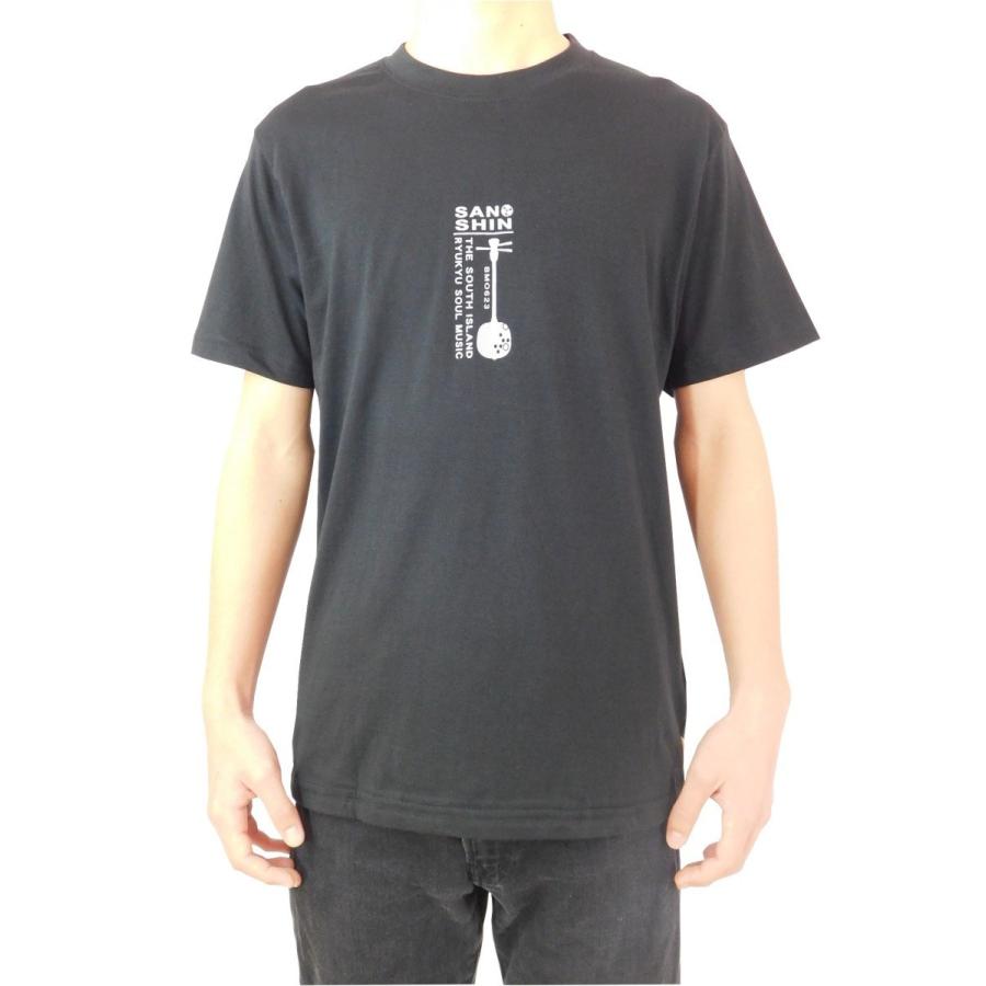 Tシャツ メンズ カジュアル カットソー メンズ三線デザインT 沖縄 綿 