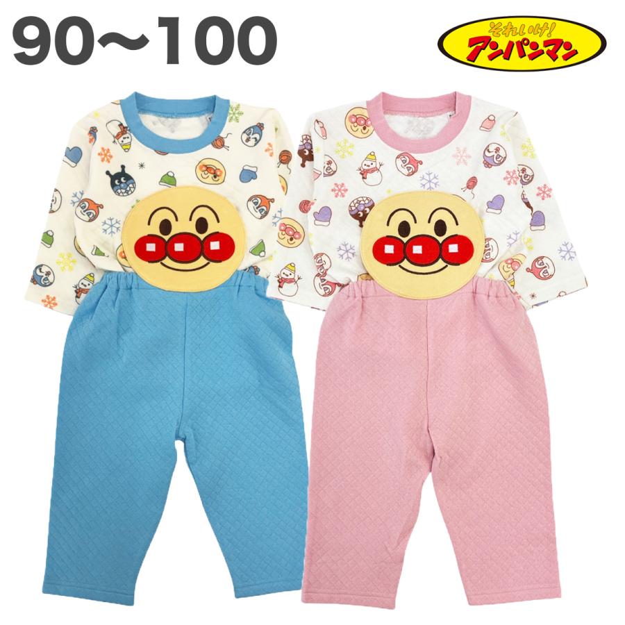AYA⭐︎　代替え有り 腹当て付き パジャマ アンパンマン 綿100% 秋 冬 春 キルト 長袖 子供