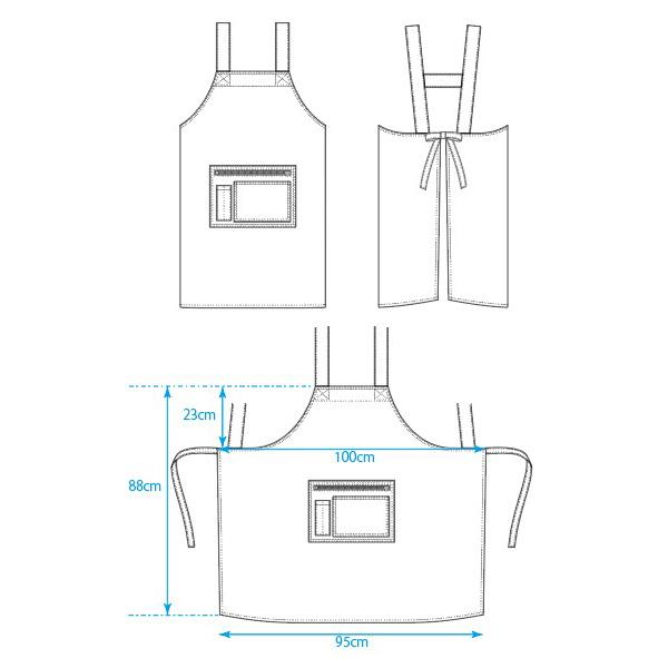 エプロン メンズ 無地 ファスナー付き ポケット ペン差し付き 男性 紳士 ワークエプロン 仕事 DIY ツイル T1-8 【2点までメール便可能】｜fashionichiba-sanki｜11