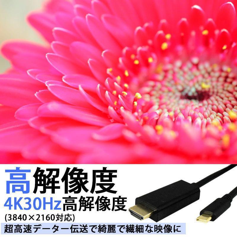type-c HDMI 変換ケーブル typec タイプC 出力 ケーブル 4K 2K 高画質 高解像度 ミラーリングケーブル 変換 MacBook｜fashionista-peony｜06