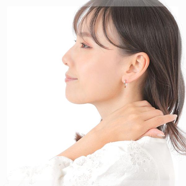 デザインピアス 中折れ フープ スナップ 10金 10k K10YG イエローゴールド｜fashionjewelry-em｜05