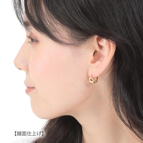 月甲 中折れ フープピアス ムーンピアス ピアス K18YG 18金 18k イエローゴールド 鏡面 マット ホーニング 艶消し げっこう ゲッコウ｜fashionjewelry-em｜06