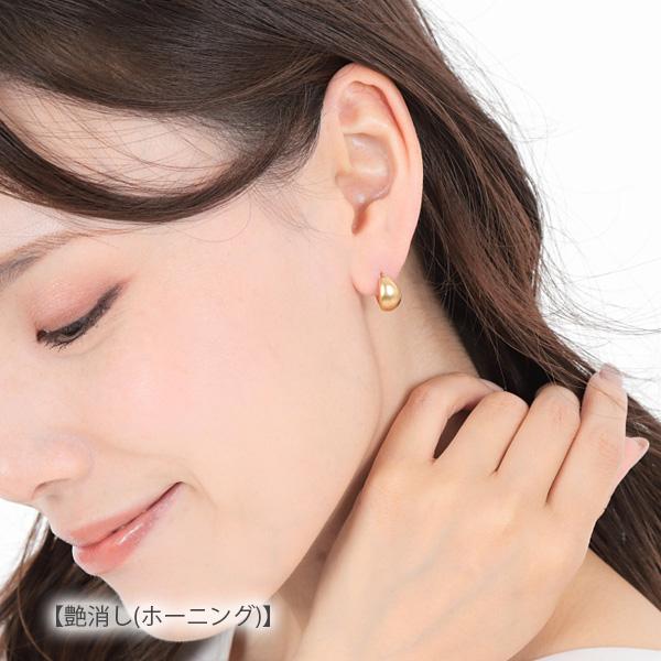 月甲 中折れ フープピアス ムーンピアス ピアス K18YG 18金 18k イエローゴールド 鏡面 マット ホーニング 艶消し げっこう ゲッコウ｜fashionjewelry-em｜07