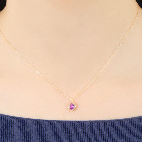 アメジスト ネックレス K18YG 18k 18金 イエローゴールド アメジスト ネックレス K18YG 18k 18金 イエローゴールド