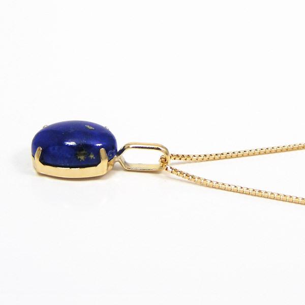 ラピスラズリ ネックレス 18k K18YG イエロー ゴールド大粒 8×6mm