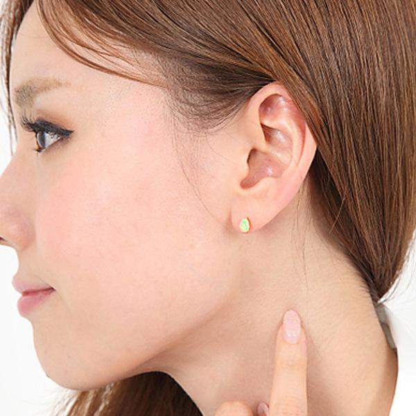 オパール ピアス 18k K18YG 18金 エチオピア産 イエロー オパール ピアス 18k K18YG 18金 エチオピア産 イエロー