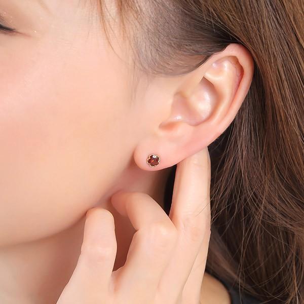 ガーネット ピアス 18k K18YG イエロー ゴールド スター 星 5mm ガーネット ピアス 18k K18YG イエロー ゴールド スター 星 5mm