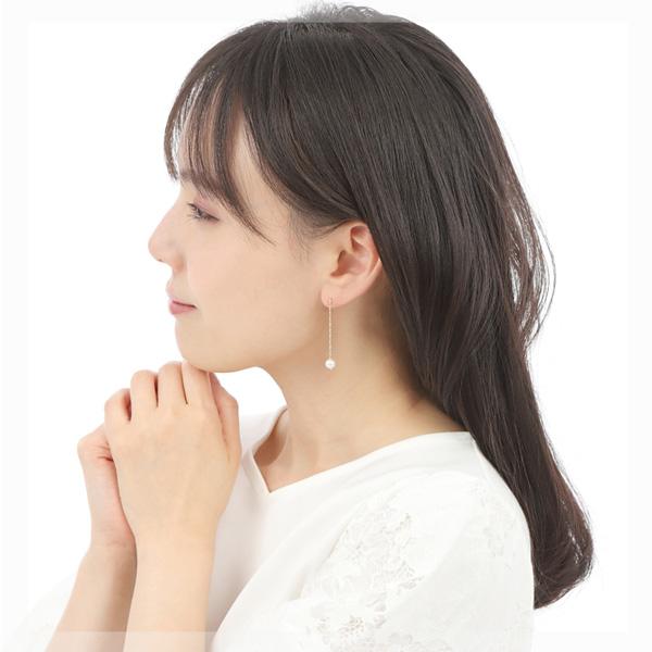 淡水パール ピアス ロング ステビアチェーン K10YG 10k 10金 イエローゴールド｜fashionjewelry-em｜03