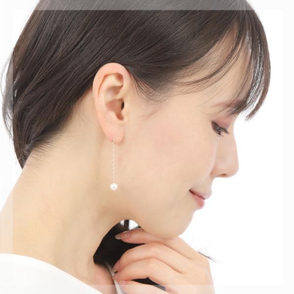 淡水パール ピアス ロング ステビアチェーン K10YG 10k 10金 イエローゴールド｜fashionjewelry-em｜04