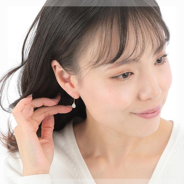 オパール ピアス 18k K18YG 18金 エチオピア産 イエローゴールド 7x5mm 雫 ドロップ｜fashionjewelry-em｜05