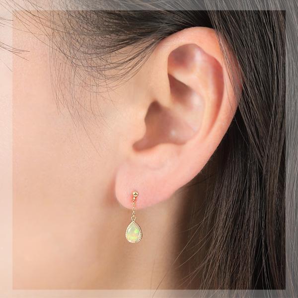 オパール ピアス 18k K18YG 18金 エチオピア産 イエロー オパール ピアス 18k K18YG 18金 エチオピア産 イエロー