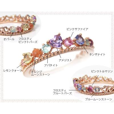 マルチストーン ティアラ リング K10イエローゴールド/ピンクゴールド/ホワイトゴールド｜fashionjewelry-em｜06