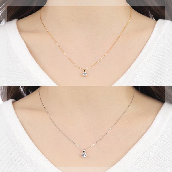 スーパー キュービックジルコニア 5mm ネックレス cz K10WG スーパー キュービックジルコニア 5mm ネックレス cz K10WG