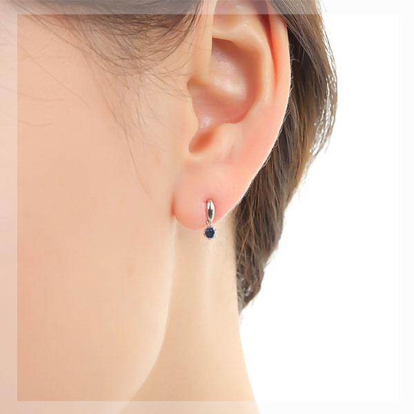 サファイア ピアス プラチナ Pt900 揺れる 3mm｜fashionjewelry-em｜05