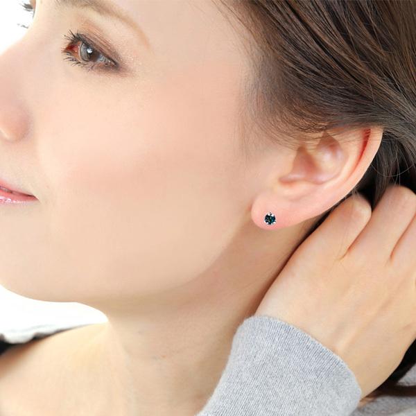 ロンドン ブルートパーズ ピアス Pt900 プラチナ 4mm シンプルの画像