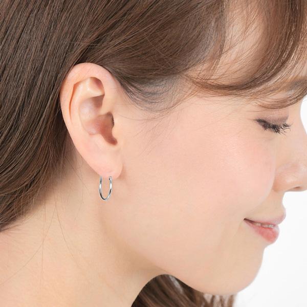 Pt900 プラチナ パイプ フープピアス スナップピアス 1ペア 両耳 幅1.0mm 外径15.0mm レディース メンズ｜fashionjewelry-em｜02