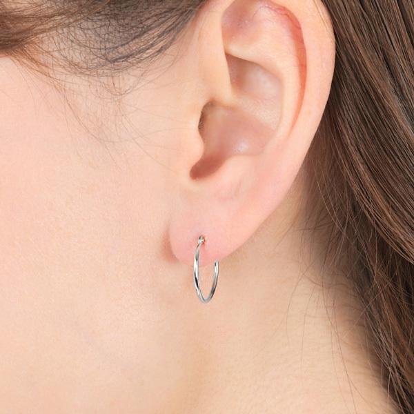 Pt900 プラチナ パイプ フープピアス スナップピアス 1ペア 両耳 幅1.0mm 外径15.0mm レディース メンズ｜fashionjewelry-em｜04