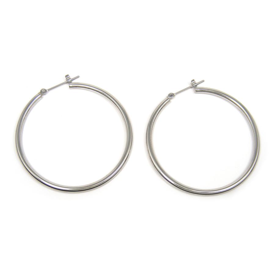 Pt900 プラチナ パイプ フープピアス スナップピアス 1ペア 両耳 幅2.0mm 外径35.0mm｜fashionjewelry-em｜03