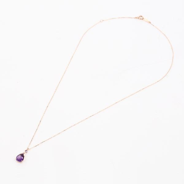 アメジスト タンザナイト ネックレス 雫 ドロプ K10PG 10k 10金 ピンクゴールド｜fashionjewelry-em｜08