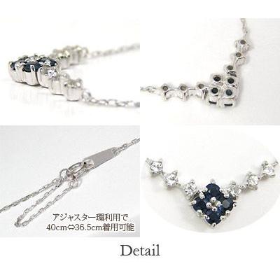 サファイア フラワー ネックレス K10WG ホワイトゴールド｜fashionjewelry-em｜03