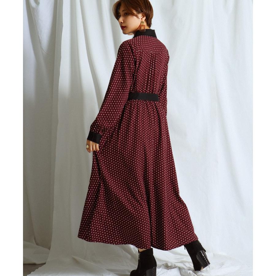 シャツワンピース レトロ 柄シャツ ワンピース ロングワンピース 開襟 古着風 ベルト付き 2way ウエストゴム Aciel498 Fashionletter 通販 Yahoo ショッピング