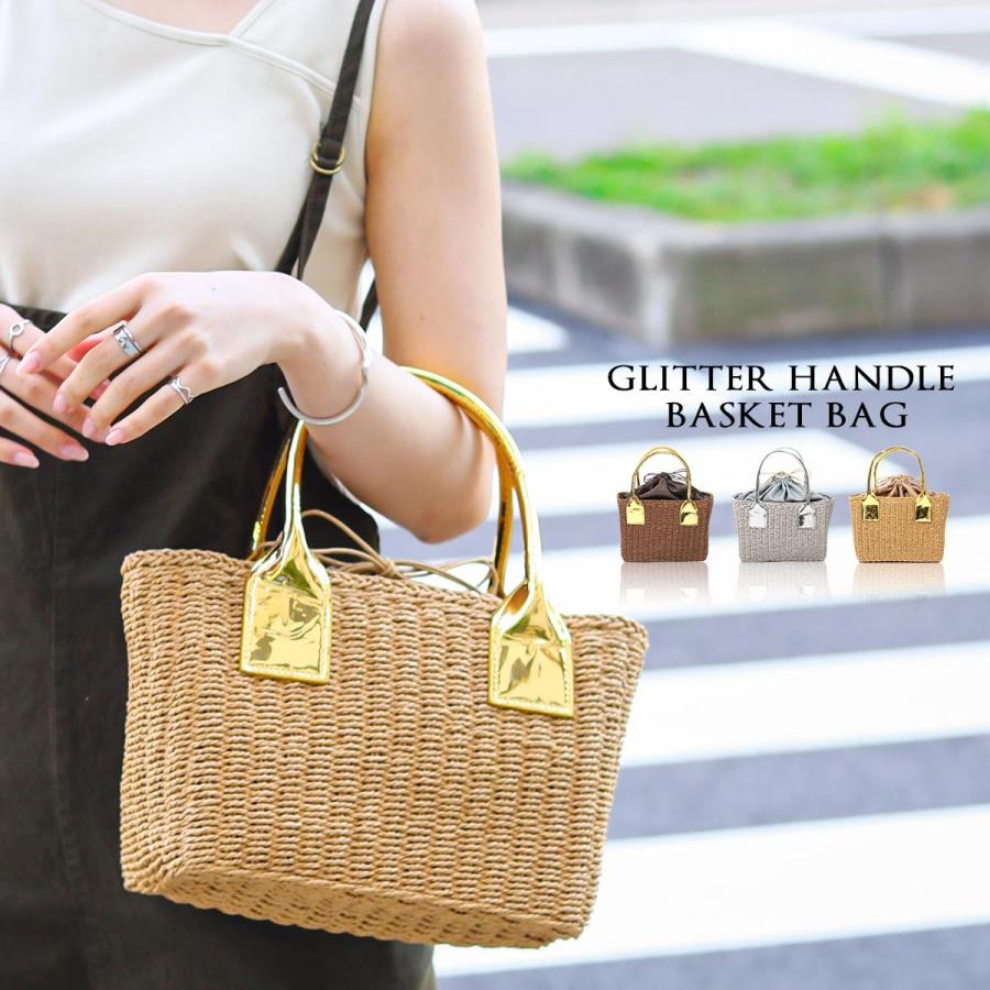 かごバッグ カゴバッグ ペーパー 巾着バッグ トートバッグ レディース 雑材 グリッターハンドル ストローバッグ ペーパーバッグ スクエアバッグ ランチ バッグ Acr3650 Fashionletter 通販 Yahoo ショッピング