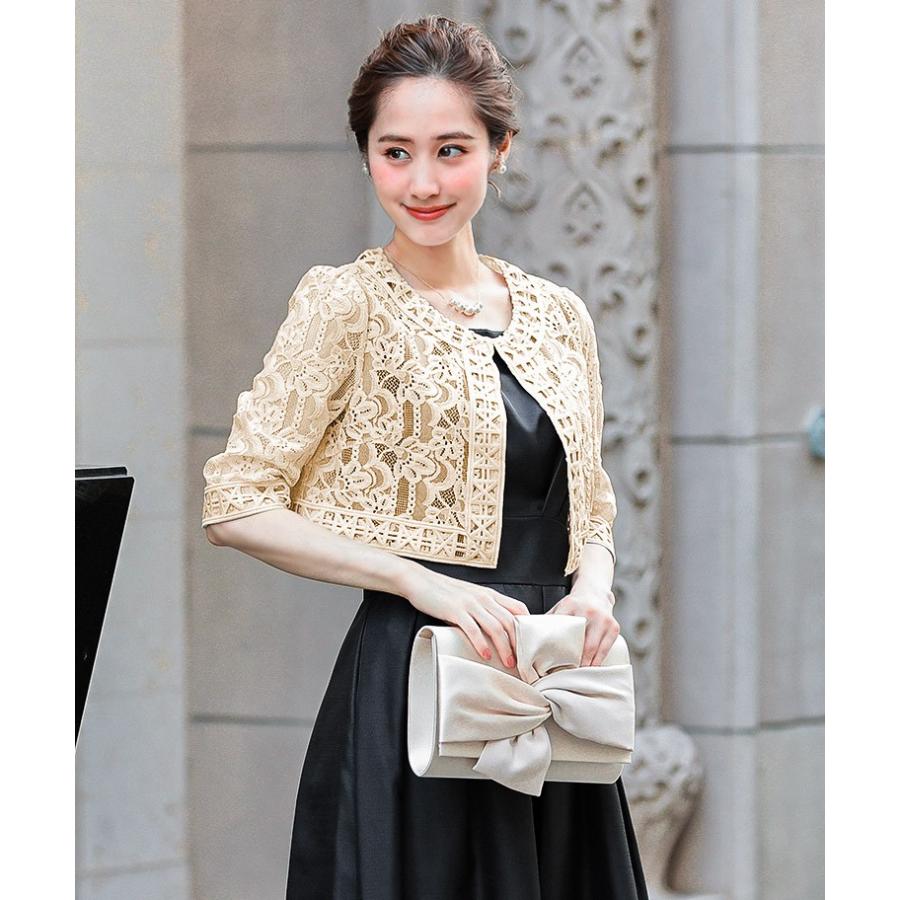 総レース ボレロ 結婚式 お呼ばれ ショート丈 ジャケット 二次会  