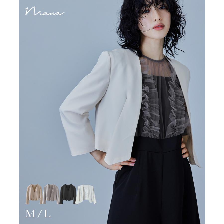 niana ノーカラーショートフォーマルジャケットレディース niana ノーカラーショートフォーマルジャケットレディース