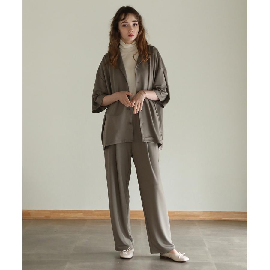 Fashion Letter 高撥水オープンカラーシャツセットアップ(男女 Fashion Letter 高撥水オープンカラーシャツセットアップ(男女