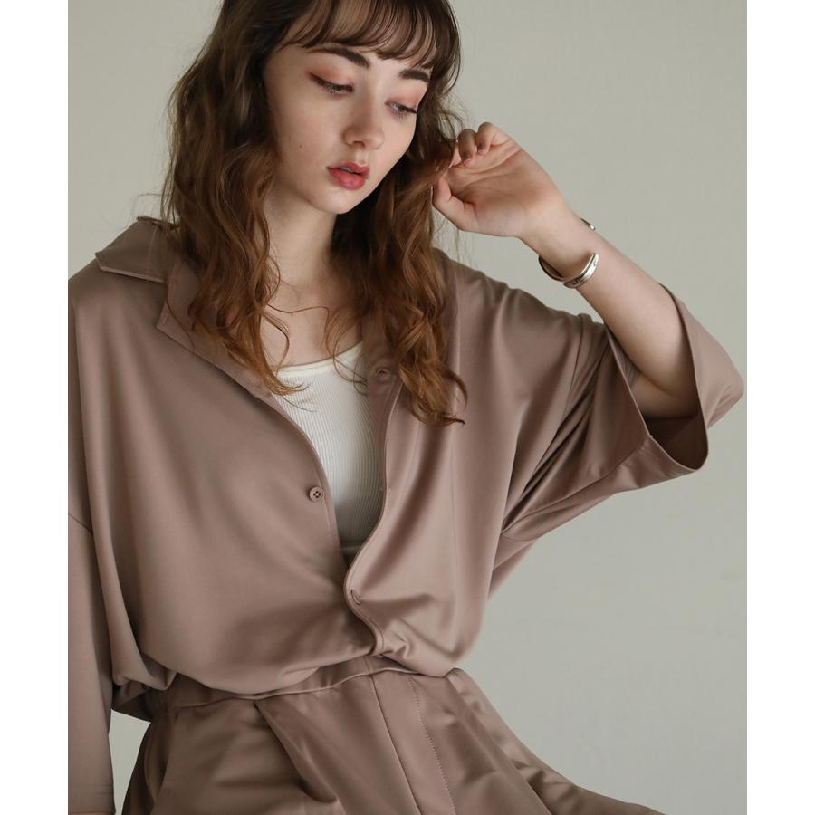 Fashion Letter 高撥水オープンカラーシャツセットアップ(男女 Fashion Letter 高撥水オープンカラーシャツセットアップ(男女