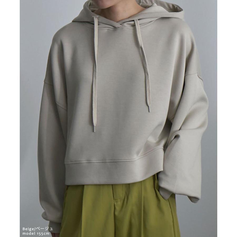 ポンチショート丈パーカー トップス パーカー レディース 長袖 mtm