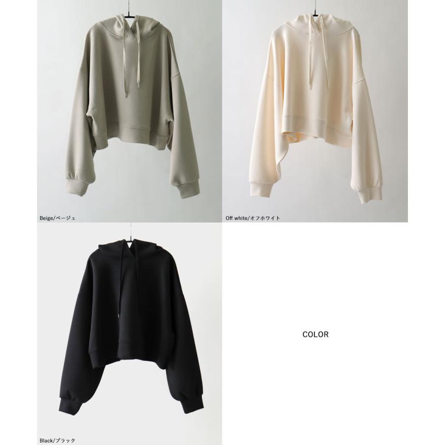 ポンチショート丈パーカー トップス パーカー レディース 長袖 mtm