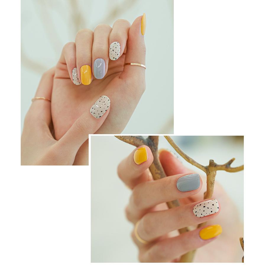 韓国ブランドedgeu エッジユー 自分でできるネイルシール ジェルネイル キット カラージェル イエロー ハンドネイル ネイルパーツ 当店限定販売 セルフネイル ネイルチップ