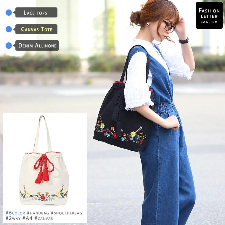 2way キャンバスバッグ 刺繍バッグ 花柄 ショルダーバッグ レディース 斜めがけ サイズ トートバッグ レディース鞄 ななめ掛け フラワー 巾着 F537 Fashionletter 通販 Yahoo ショッピング