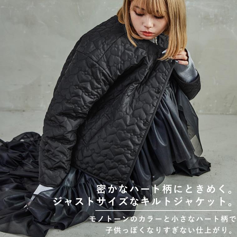 Fashion Letter ハート柄キルトジャケット キルティング Fashion Letter ハート柄キルトジャケット キルティング