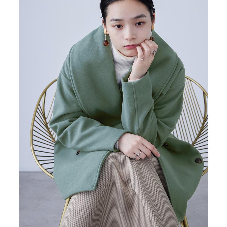 Fashion Letter ショールカラー ミドル丈コクーンコート コート Fashion Letter ショールカラー ミドル丈コクーンコート コート