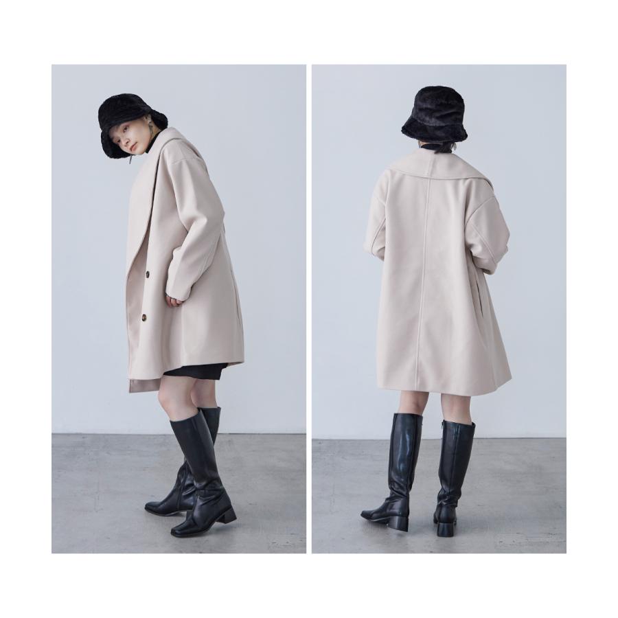 Fashion Letter ショールカラー ミドル丈コクーンコート コート Fashion Letter ショールカラー ミドル丈コクーンコート コート