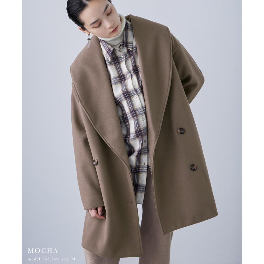 Fashion Letter ショールカラー ミドル丈コクーンコート コート Fashion Letter ショールカラー ミドル丈コクーンコート コート