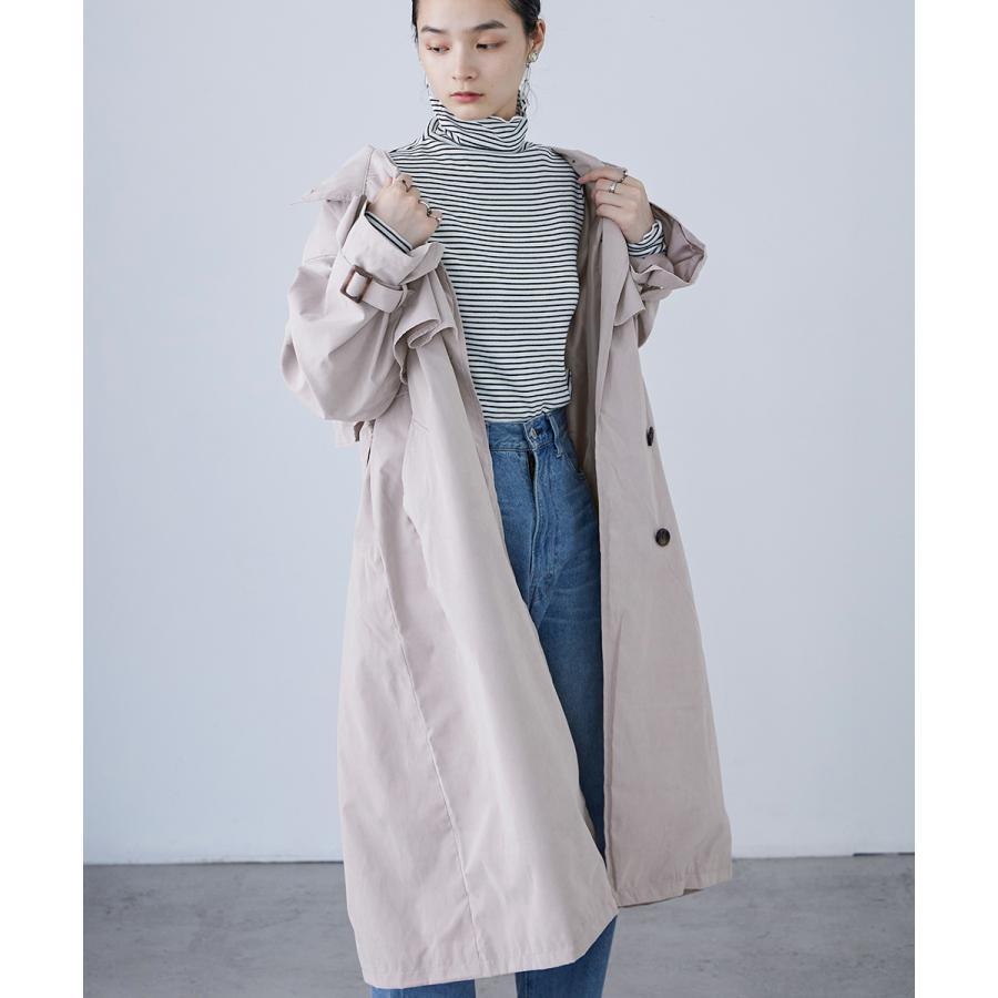 Fashion Letter 胸ヨーク付き スタンドカラートレンチコート Fashion Letter 胸ヨーク付き スタンドカラートレンチコート